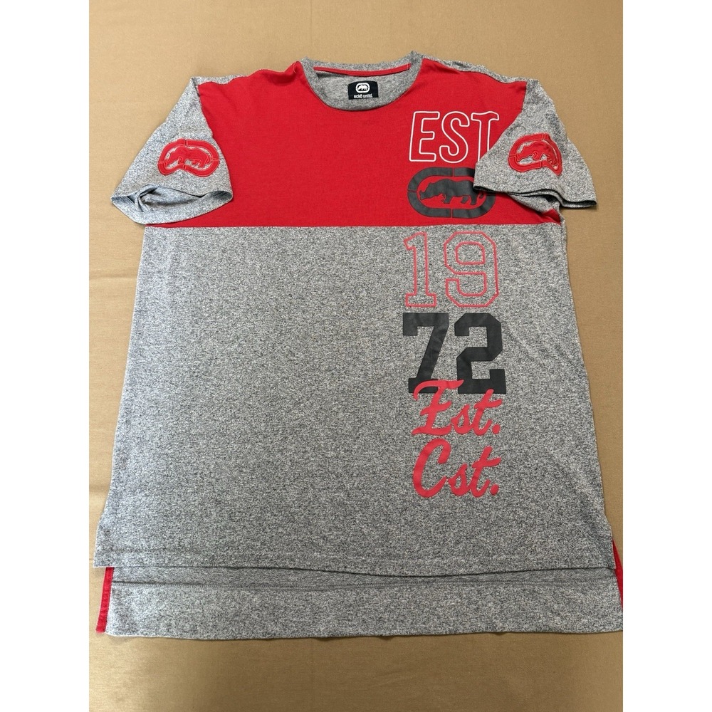 Ecko Unltd EST 1972 Graphic‎ T-Shirt Mens 2XL Short Sleeve Red Gray